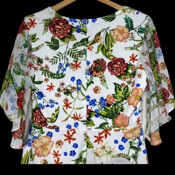 Tash + Sophie Flounce Sleeve Floral Mini Dress NWT Luau Hawaii Beach Tropical - Picture 8 of 13
